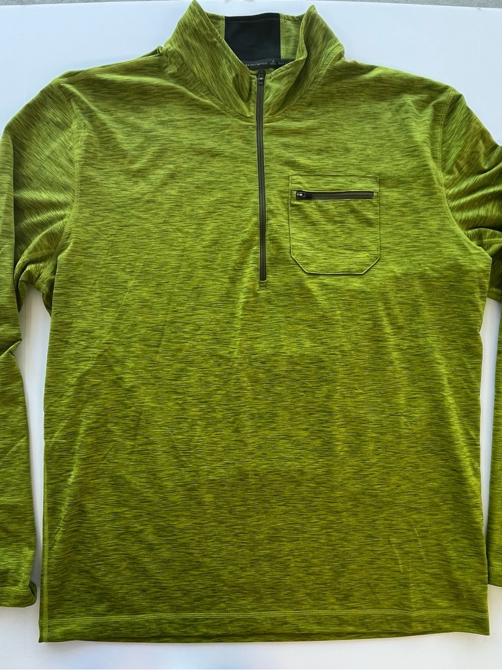 PrAna Zion Men's Heathered Lime Green Performance 1/4 zip XXL